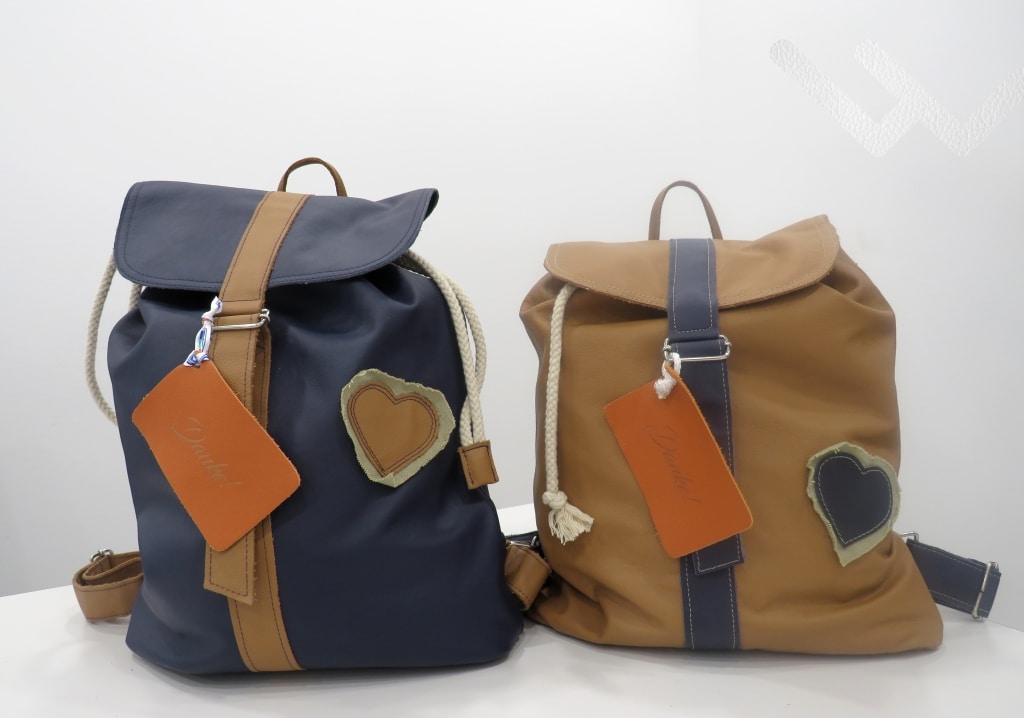 Backpacks from leather scraps